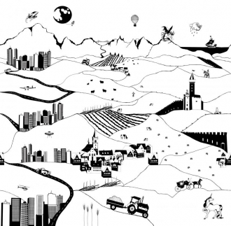 Фотообои My village 90*265