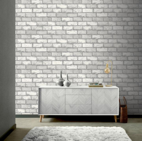 Обои «Metallic Brick White»