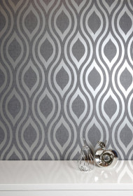 Обои «Luxe Ogee Gunmetal»