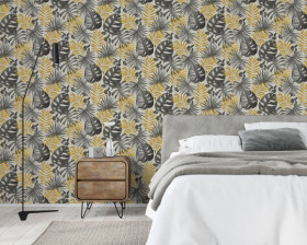 Обои «Jungle Wall Black & Gold»