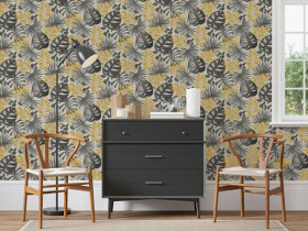 Обои «Jungle Wall Black & Gold»