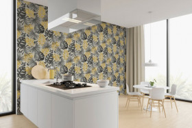 Обои «Jungle Wall Black & Gold»